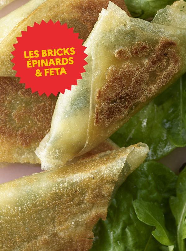 Bricks aux épinards et à la feta.